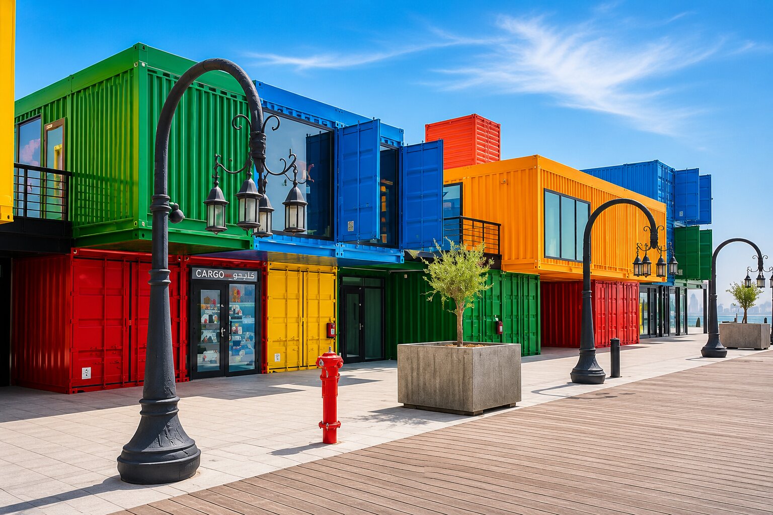 Colourful Container Houses In Mina District Doha