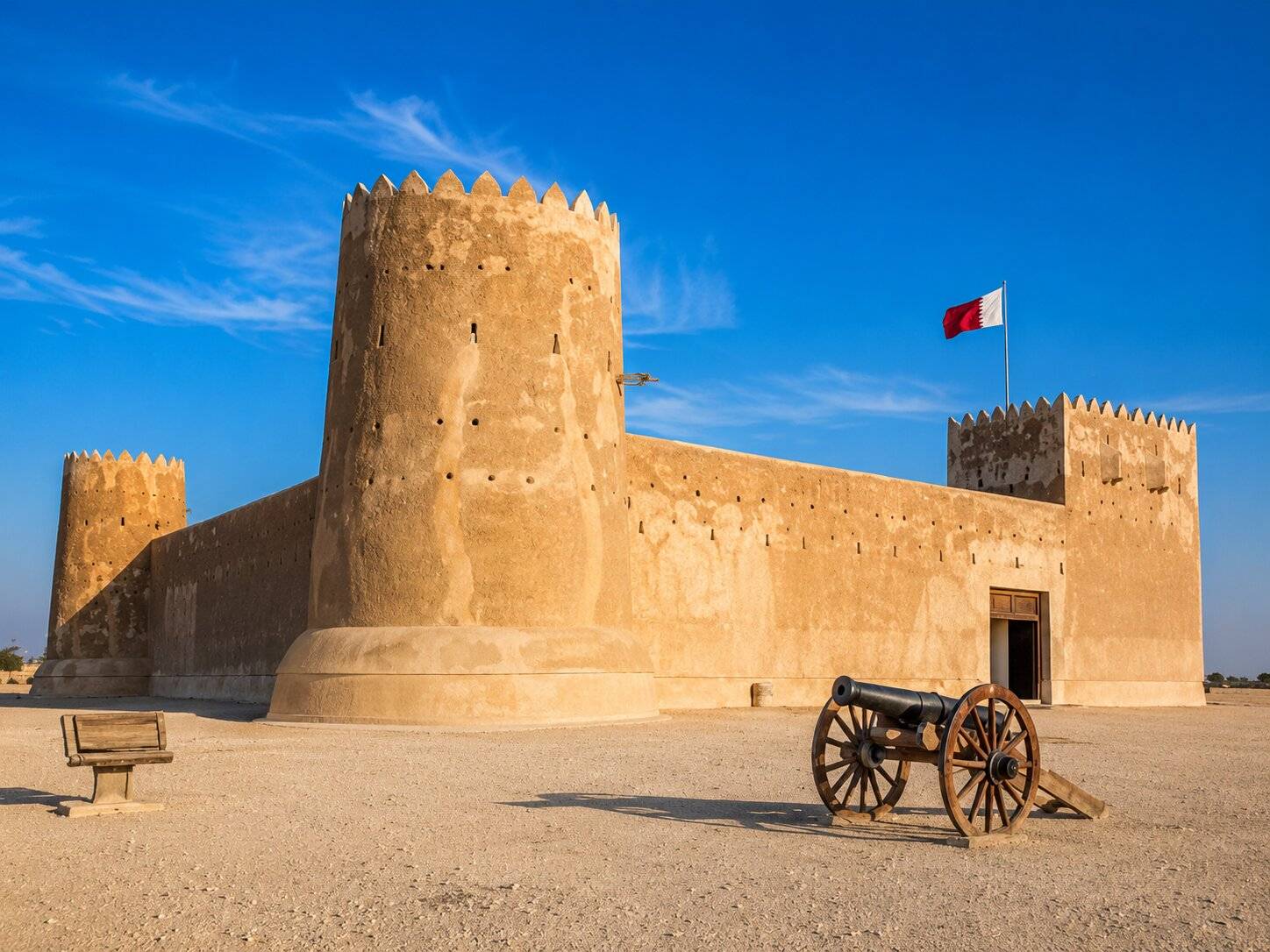 Early Morning View Of The Main Entrance Of Al Zubarah