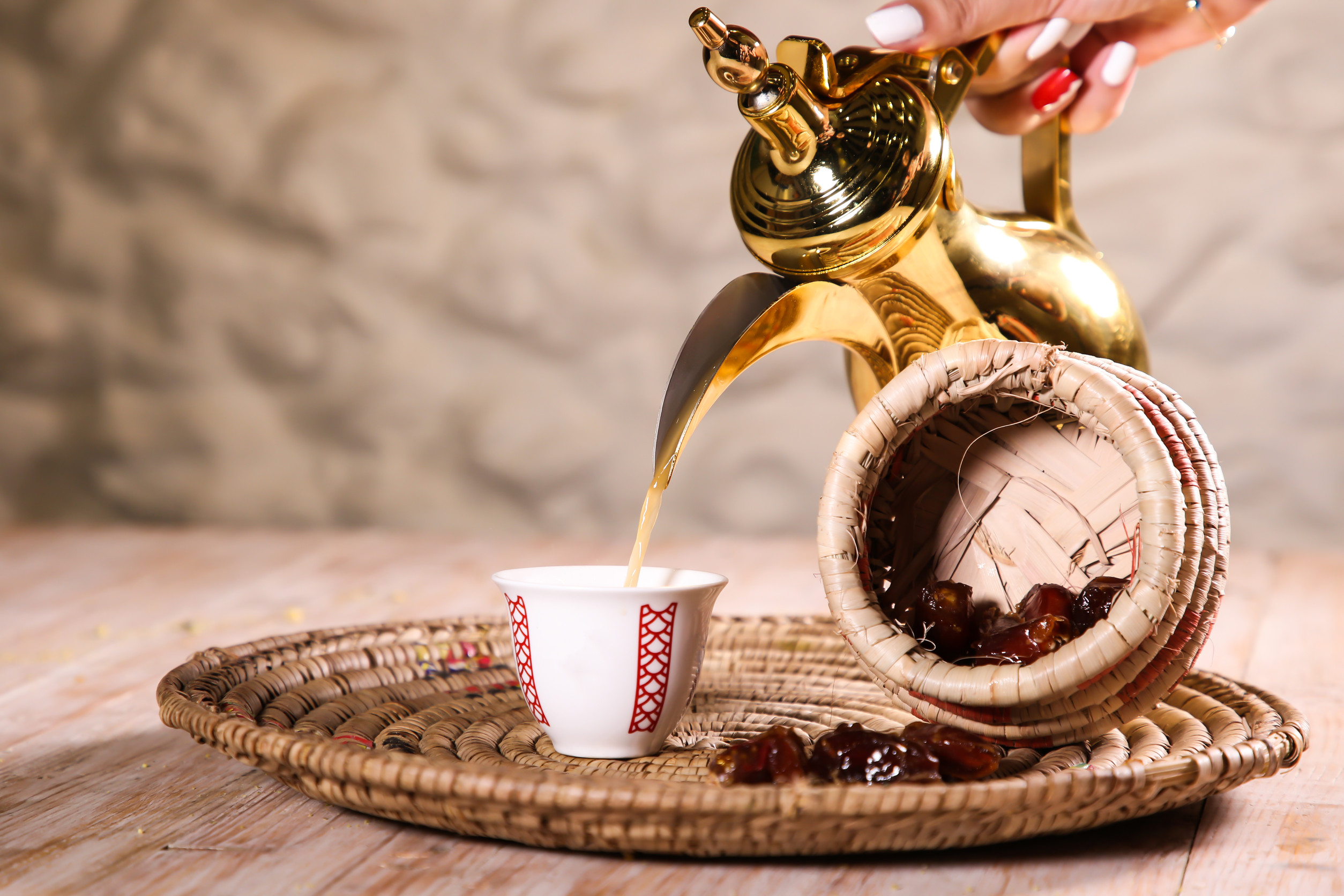 Arabic coffee with dates