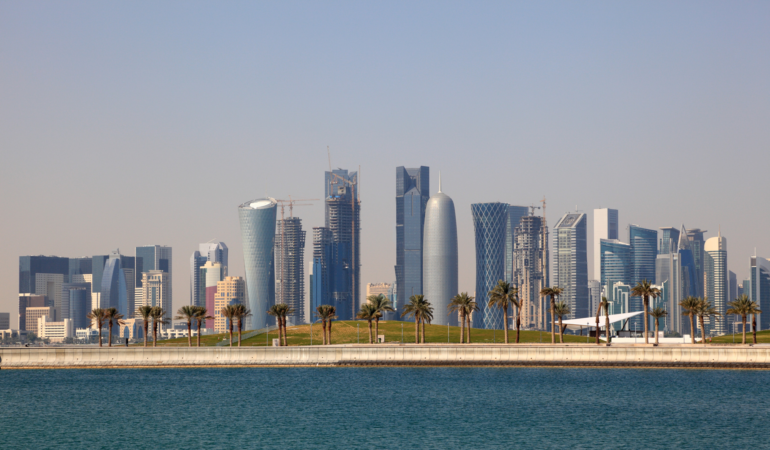 Skyline of Doha Downtown District in Qatar